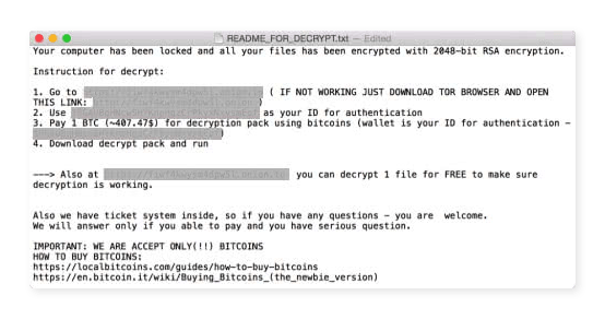The KeRanger ransomware strain infects Macs via a BitTorrent client for Apple computers.